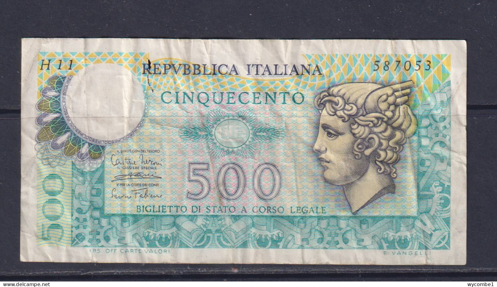 ITALY - 1974 500 Lira Circulated Banknote - 500 Liras