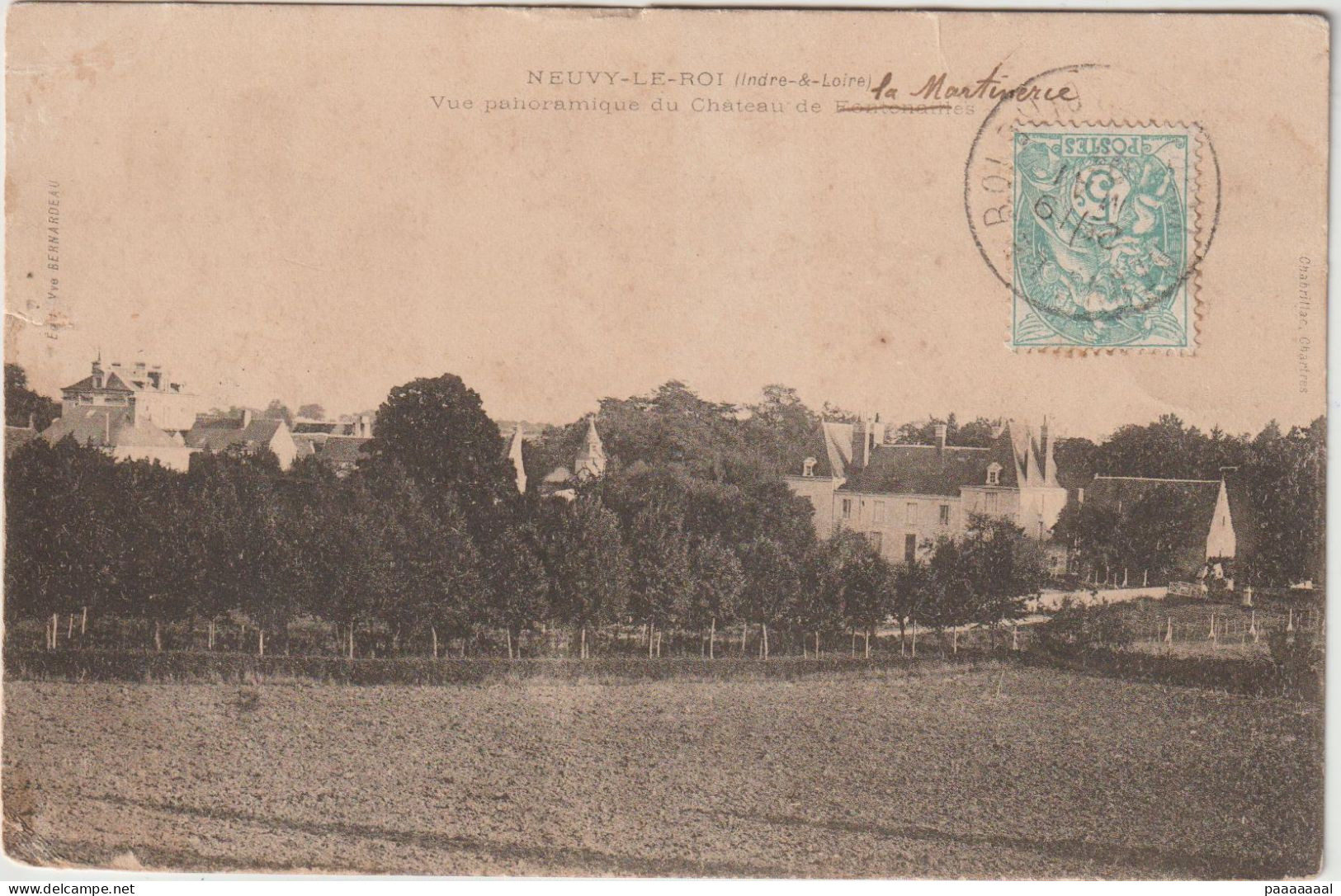 NEUVY LE ROI  VUE PANORAMIQUE DU CHATEAU - Neuvy-le-Roi