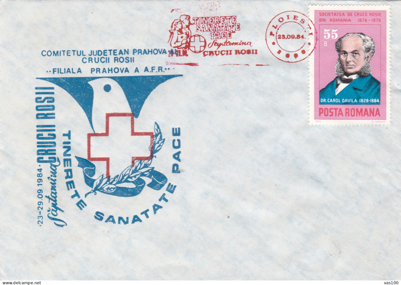 RED CROSS COVERS 1984 ROMANIA - Brieven En Documenten