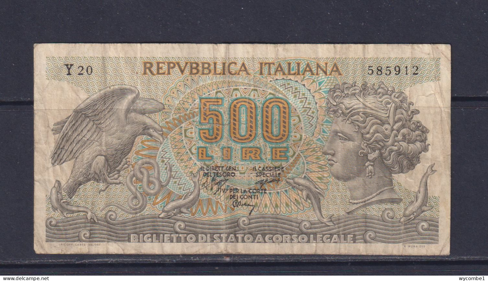 ITALY - 1966-75 500 Lira Circulated Banknote - 500 Lire