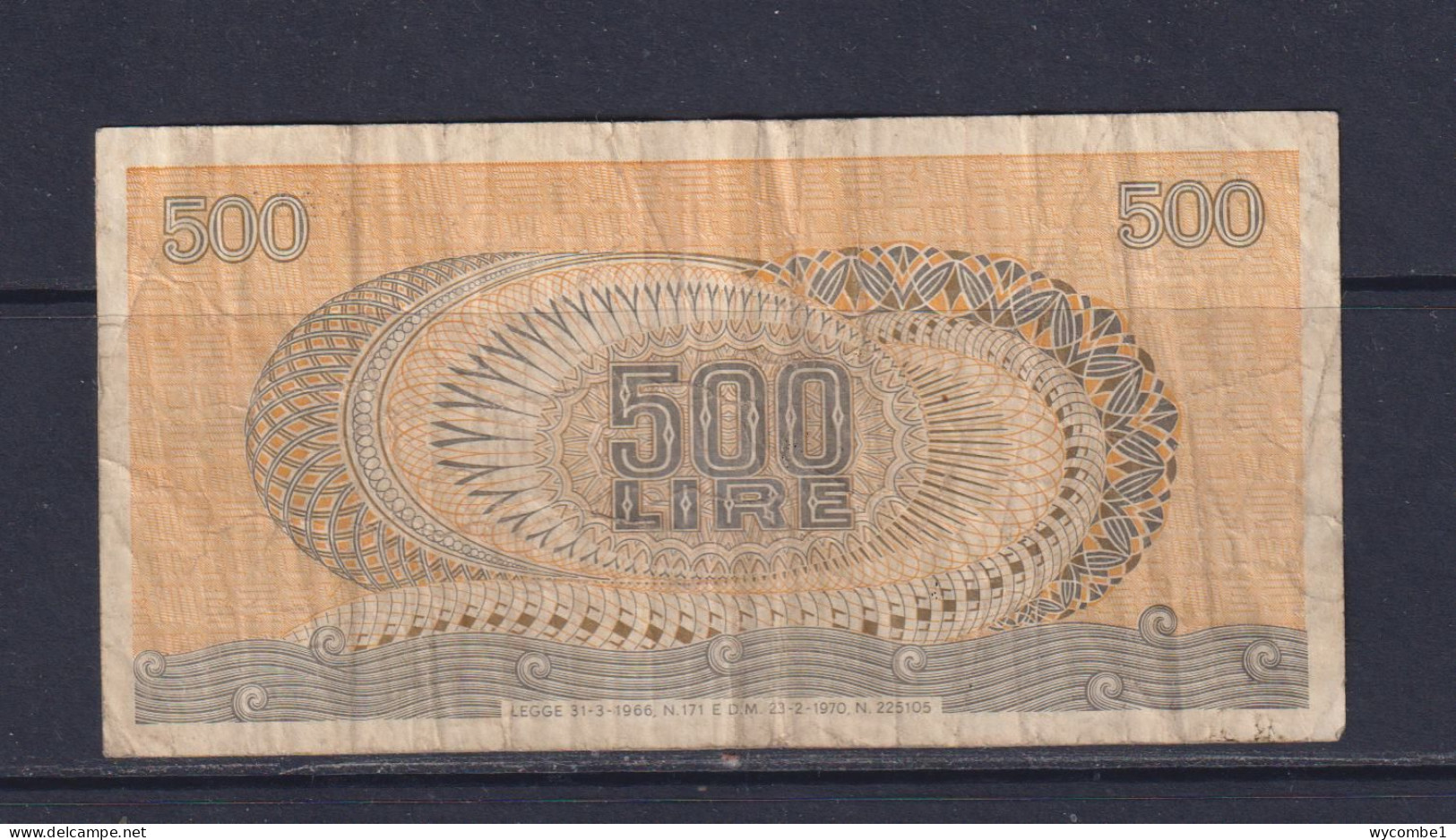 ITALY - 1966-75 500 Lira Circulated Banknote - 500 Lire