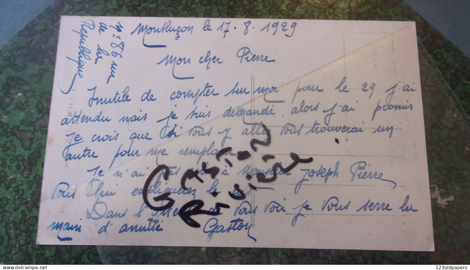 18 CHATEAUMEILLANT Gaston RIVIERE  ENVOI AUTOGRAPHE 1929  A JOSEPH PIERRE Le Petit Vielleux Vielle - Châteaumeillant