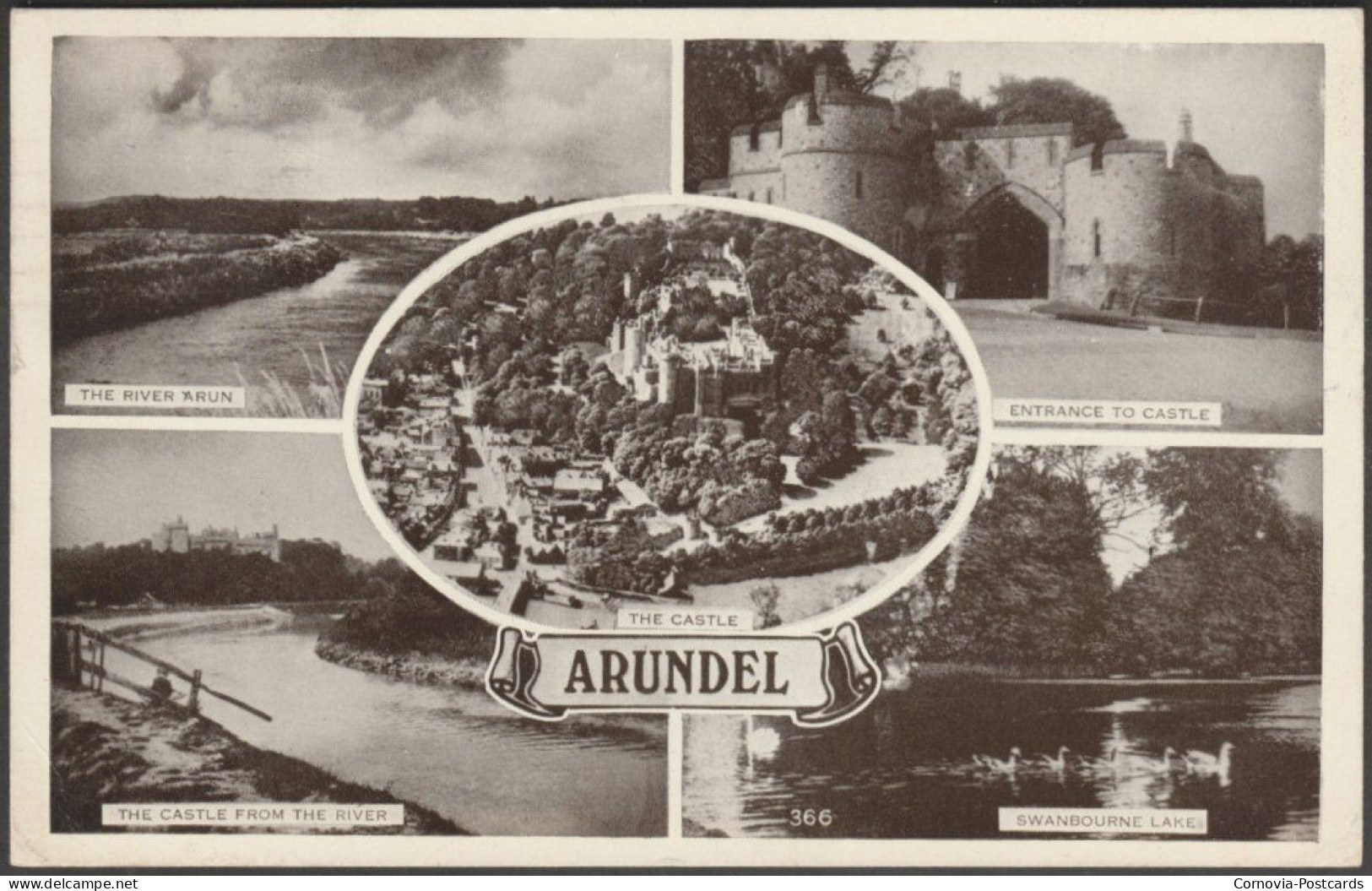 Multiview, Arundel, Sussex, 1954 - Postcard - Arundel