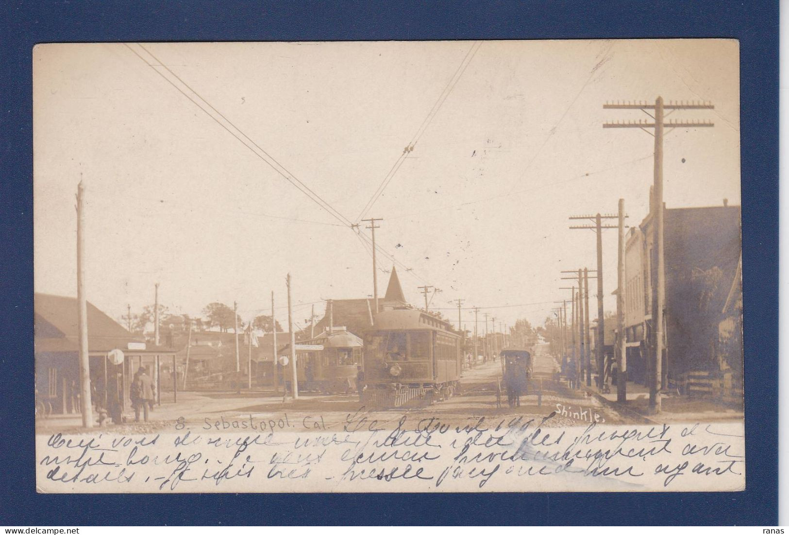 CPA Amérique Calfornie Sébastopol Carte Photo Tramway Circulée - Autres & Non Classés