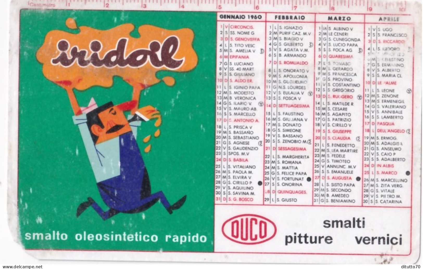 Calendarietto - Duco - Smalti - Pitture  Vernici - Anno 1960 - Petit Format : 1941-60