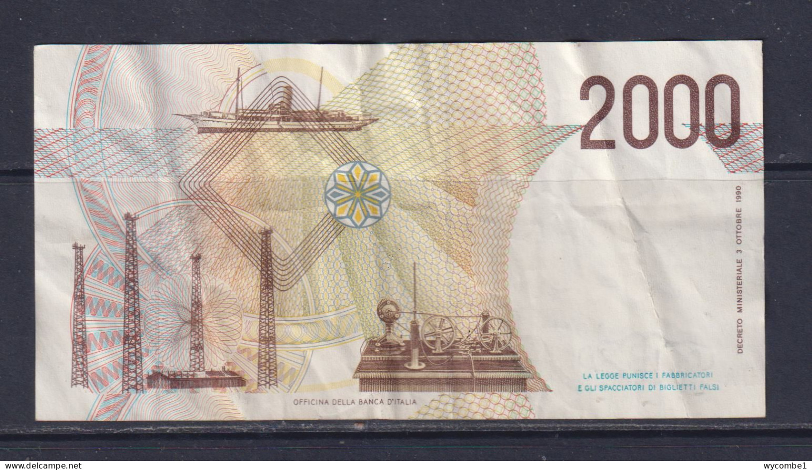 ITALY - 1990 2000 Lira Circulated Banknote - 2000 Lire