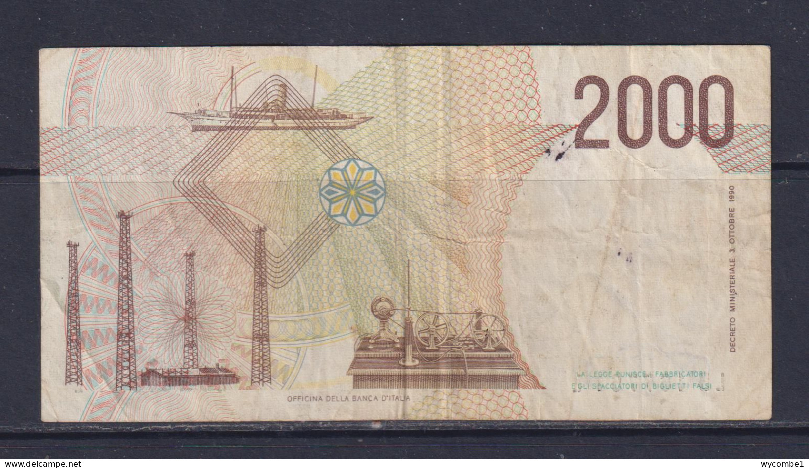 ITALY - 1990 2000 Lira Circulated Banknote - 2000 Lire