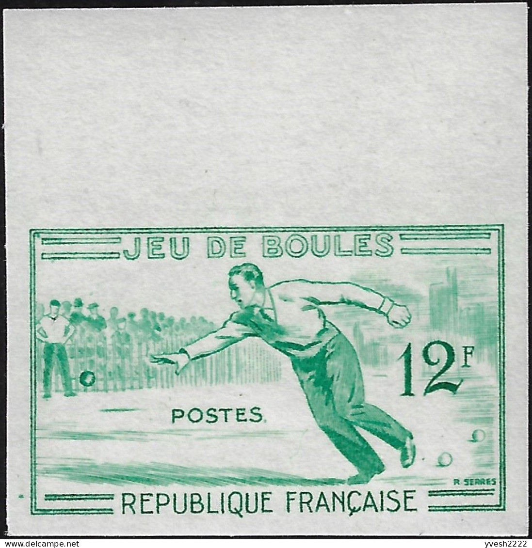 France 1956 Y&T 1161. Essai De Couleurs. Jeu De Boules (pétanque) - Bowls