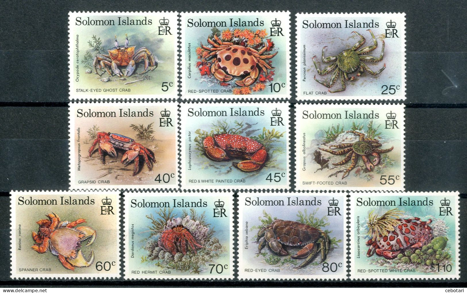 SOLOMON ISLANDS 1993** - Crabs - 10 Val. MNH. - Crostacei