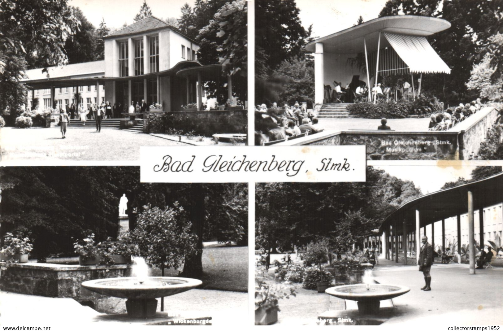 BAD GLEICHBERG, STYRIA, MULTIPLE VIEWS, FOUNTAIN, MUSIC PODIUM, PARK, ARCHITECTURE, AUSTRIA, POSTCARD - Bad Gleichenberg