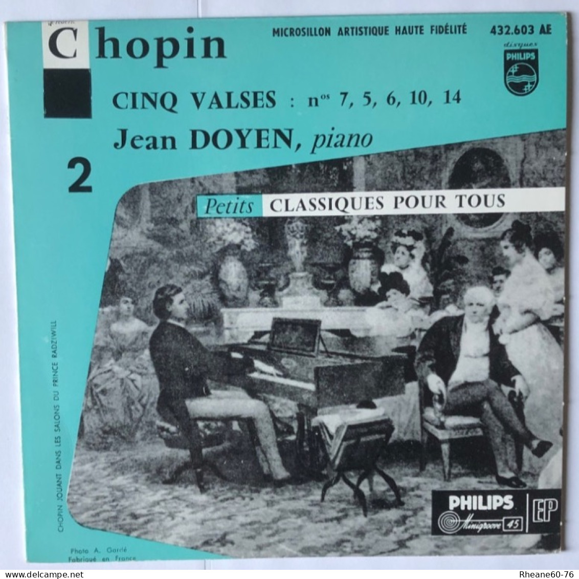 Philips 432.603 AE - 45T EP - Chopin 5 Valses Jean Doyen - Microsillon Artistique Haute Fidélité - Special Formats