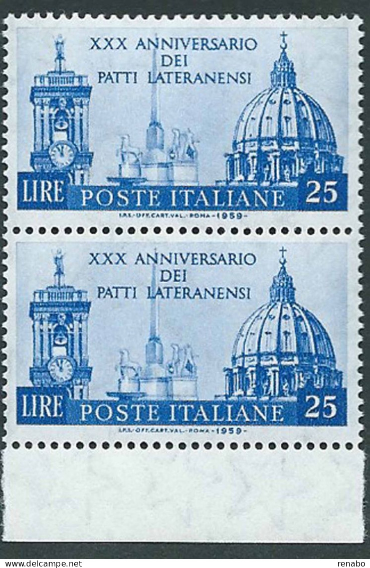 Italia, Italy, Italie 1959; 30° Dei Patti Lateranensi, Mutuo Riconoscimento Tra Regno D' Italia E Santa Sede. Coppia. - Cristianismo