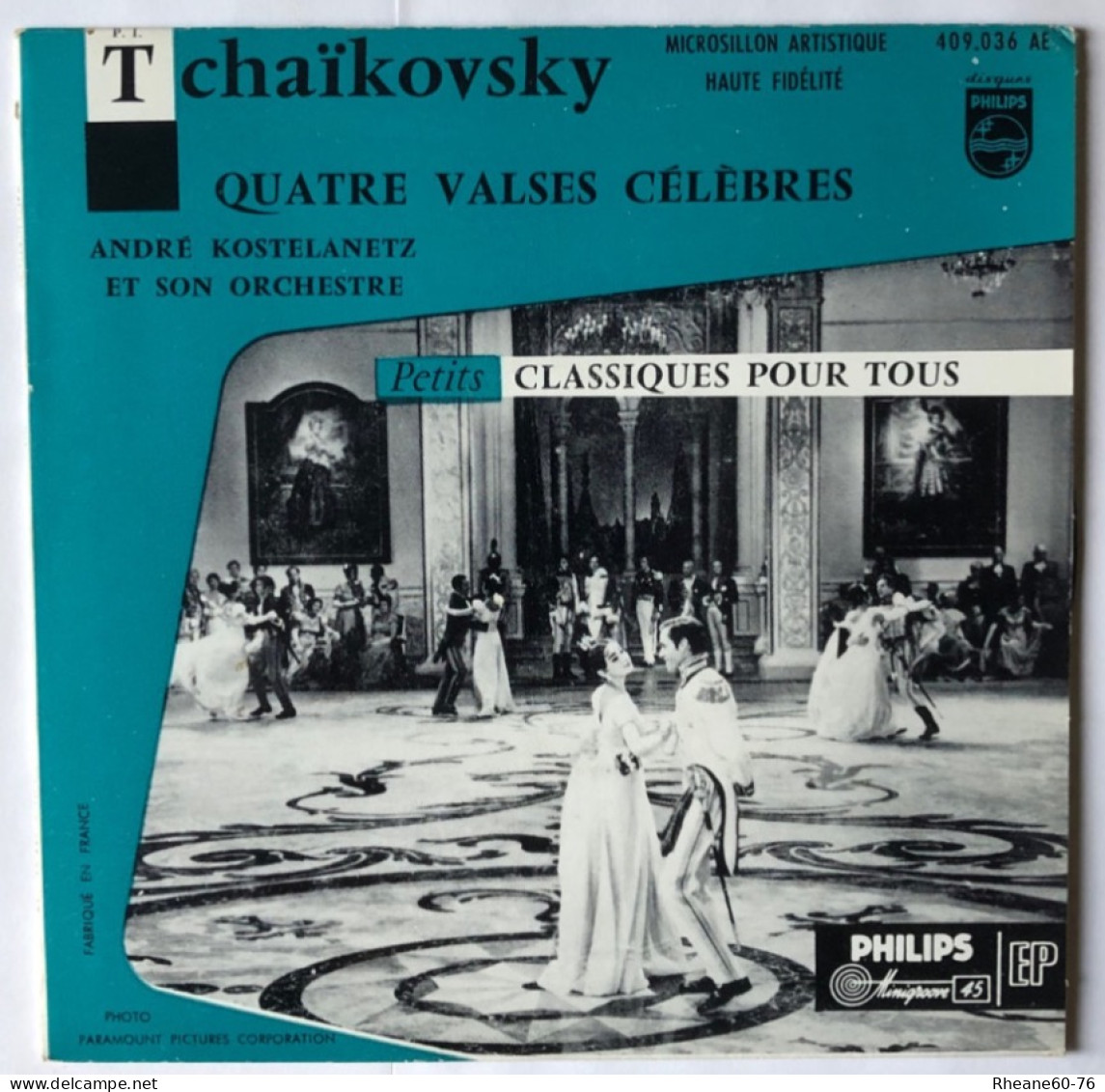 Philips 409.036 AE - 45T EP - Tchaïkovsky 4 Valses A Kostelanetz Et Son Orchestre- Microsillon Artistique Haute Fidélité - Speciale Formaten