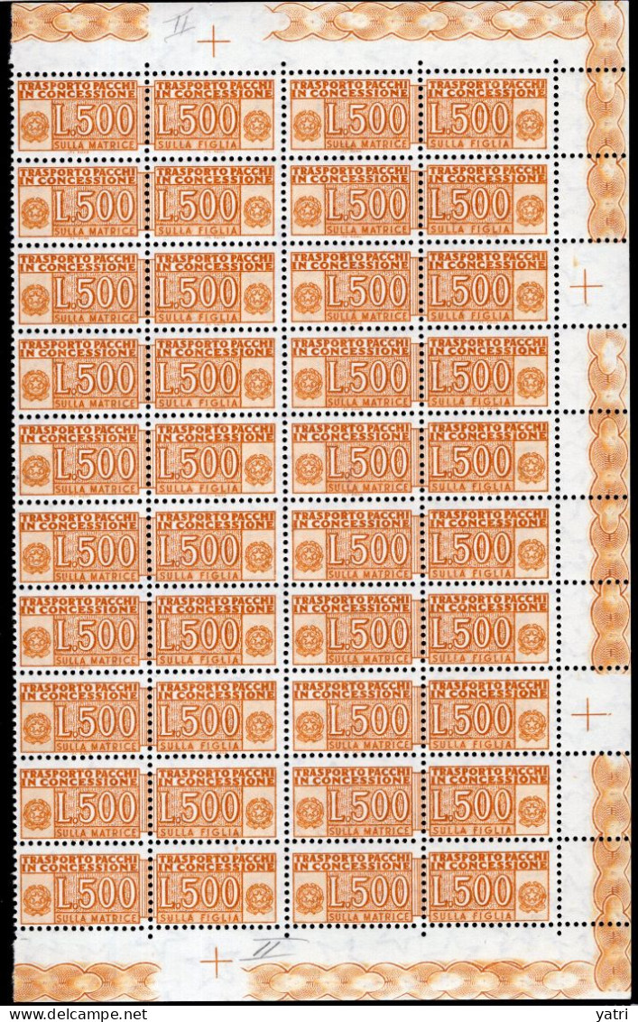 Italia (1976) - Pacchi In Concessione, 500 Lire Fil. Stelle 2° Tipo, Sass. 19 ** - Consigned Parcels