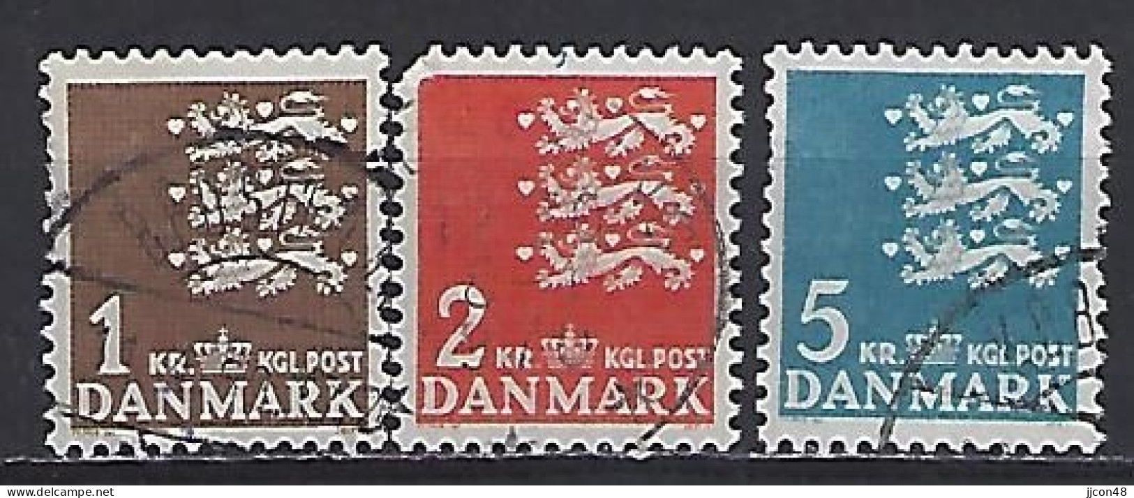 Denmark 1946  3 Lions (o) Mi.289y-291y - Gebraucht