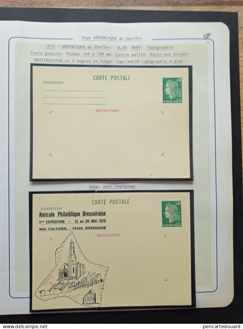 Entier Postal CHE A1 Et A2 Neuve Et Repiquages Privés Marianne De Cheffer - 1967-1970 Marianne Of Cheffer