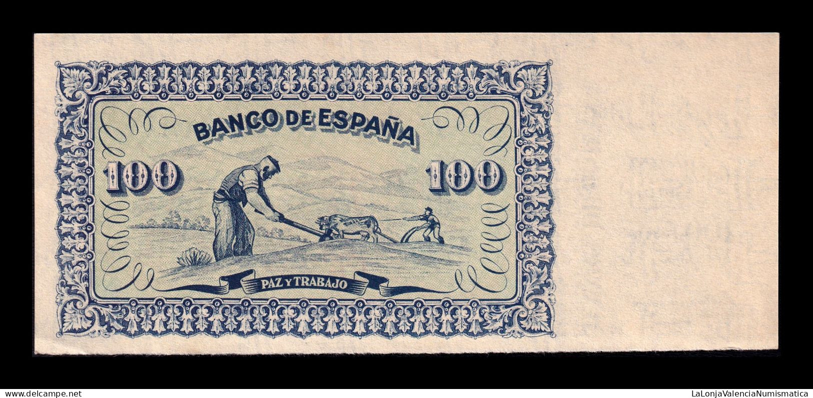 España Spain Gijón 100 Pesetas 1937 Pick S580 Con Matriz Sc Unc - 100 Pesetas