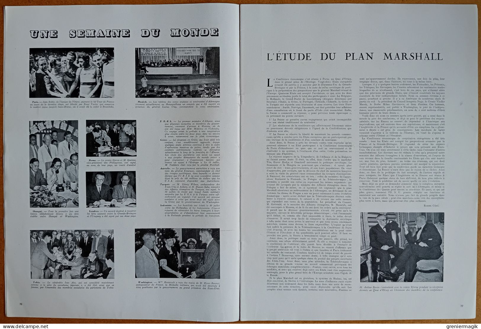 France Illustration N°95 26/07/1947 Hermanville/Etude Du Plan Marshall/En URSS Réalité Soviétique/La Bigorre/Antarctique - Testi Generali