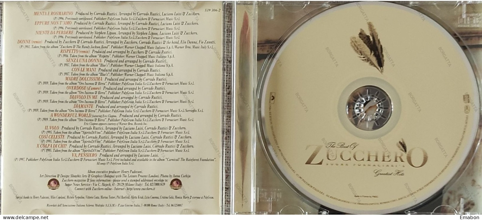 BORGATTA - ITALIANA  - Cd  ZUCCHERO - THE BEST OF SUGAR FORNACIARI'S  - POLYDOR  1997 -  USATO In Buono Stato - Andere - Italiaans