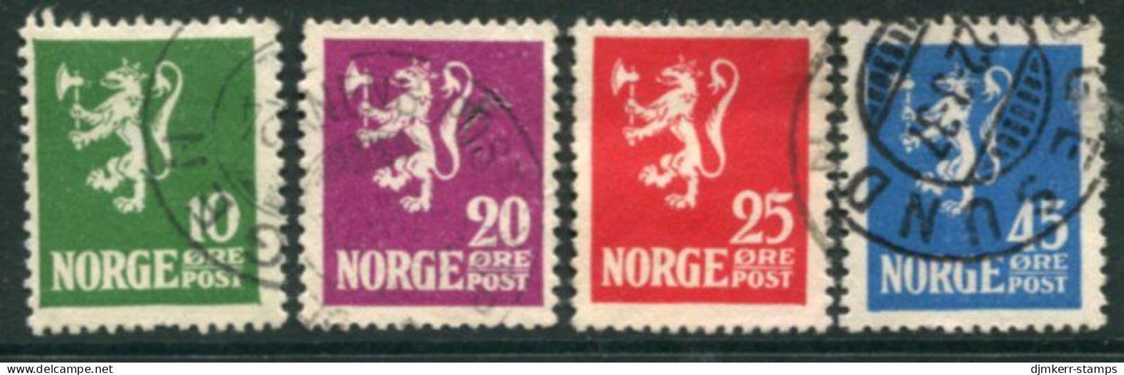 NORWAY 1922 Lion Definitive Set Of 4,used.  Michel 105-08 - Usati