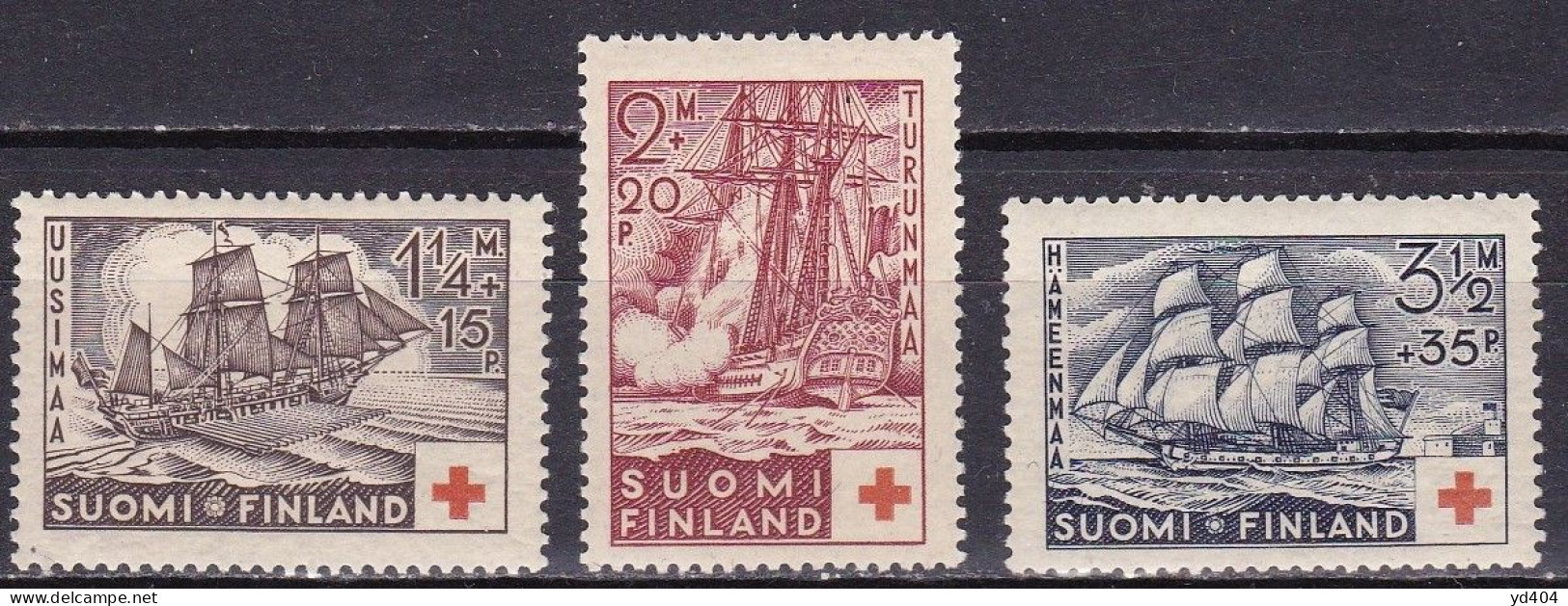 FI207 – FINLANDE – FINLAND – 1937 – RED CROSS FUND – Y&T 189/91 MNH 27 € - Unused Stamps