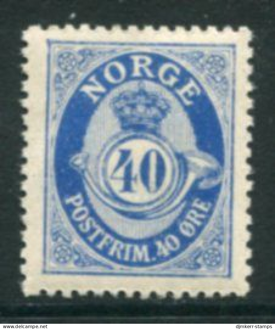 NORWAY 1921 Posthorn Definitive 40 Øre Blue MNH / **.  Michel 103 - Unused Stamps