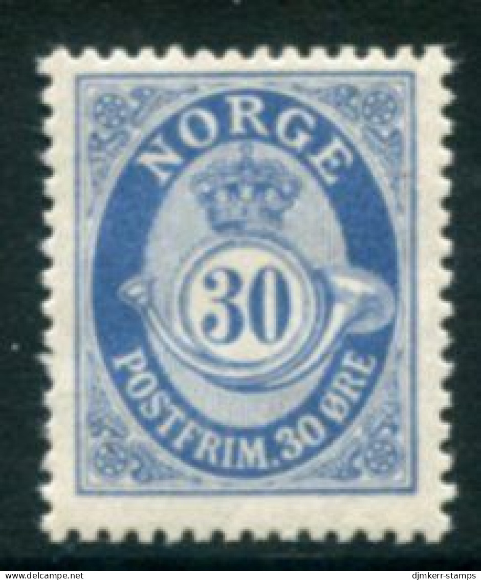 NORWAY 1927 Posthorn Definitive 30 Øre Blue MNH / **.  Michel 102 - Unused Stamps