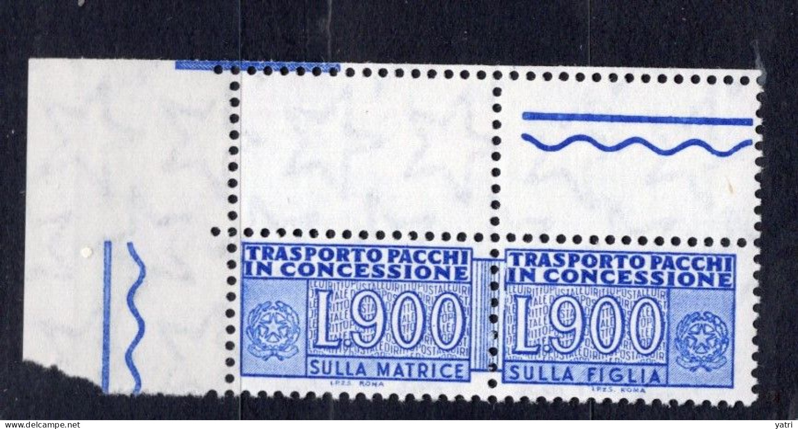 Italia (1981) - Pacchi In Concessione, 900 Lire Fil. Stelle 4° Tipo, Gomma Vinilica, Sass. 21 ** - Concessiepaketten