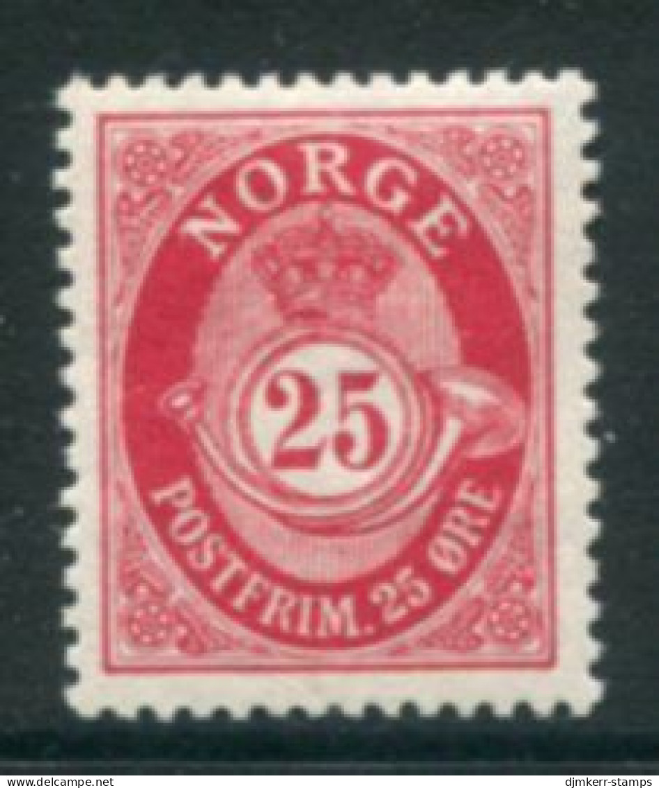NORWAY 1922 Posthorn Definitive 25 Øre Carmine MNH / **.  Michel 101 - Unused Stamps