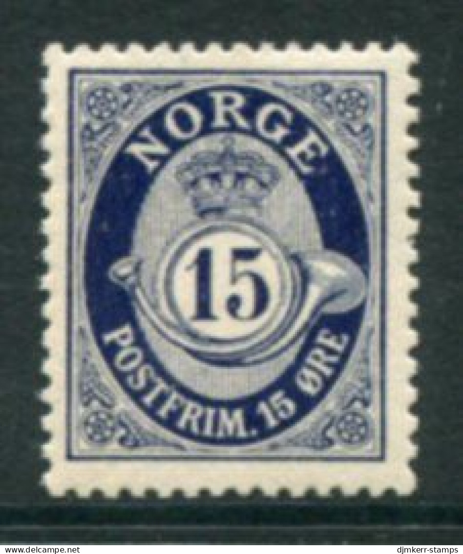 NORWAY 1920 Posthorn Definitive 15 Øre Dark Blue MNH / **.  Michel 99 - Ongebruikt