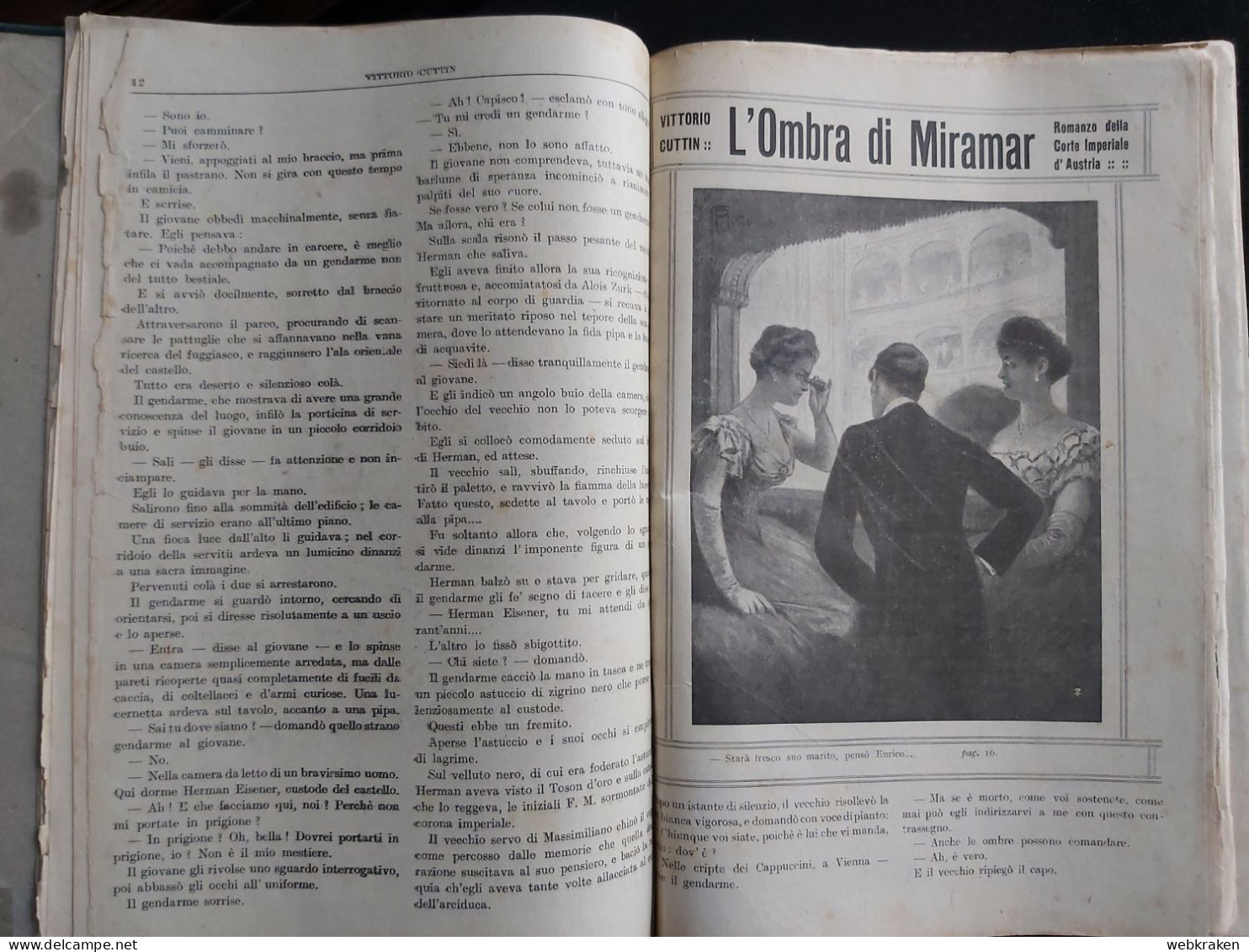 ROMANZO RIVISTE RILEGATE L'OMBRA DI MIRAMAR TRIESTE FRANCESCO GIUSEPPE VIENNA EDIZIONI NERBINI FIRENZE - Old Books