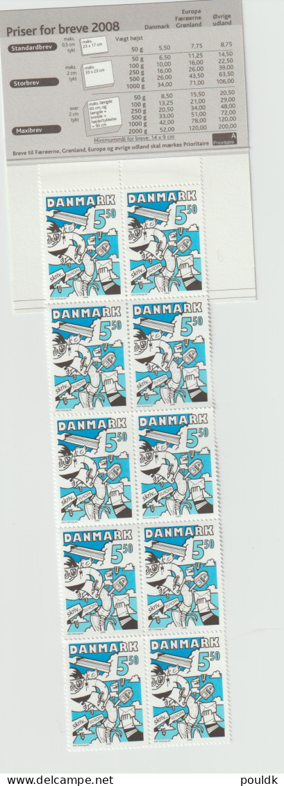 Denmark Booklet: 2008 Letter Writing MNH/**. Postal Weight Approx 0,03 Kg. Please Read Sales Conditions Under Image - Booklets