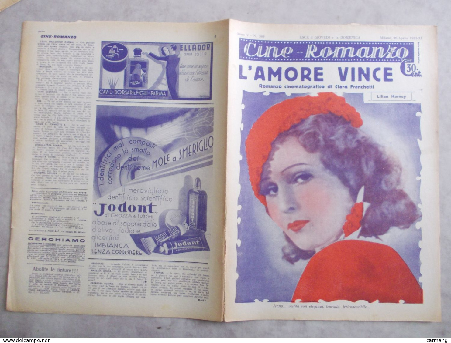 LILIAN HARVEY 1933  REVUE CINEMA ITALIENNE - Cinéma