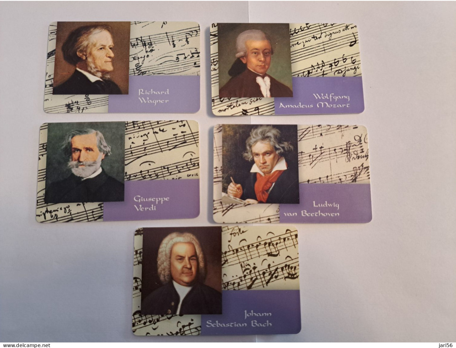 DUITSLAND/ GERMANY  SERIE 5X CHIPCARD  COMPONISTEN / WAGNER/BEETHOVEN/VERDI/MOZART/BACH /  USED    **16176** - K-Series : Customers Sets