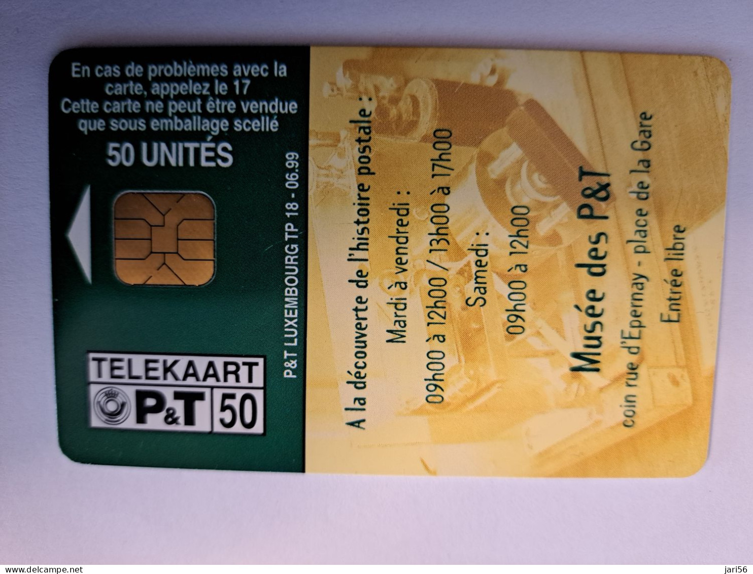 LUXEMBOURG CHIPCARD 50 UNITS/ OLD PHONE/ STAMP ON CARD/  TP 18 -06-99   ** 16177** - Luxemburgo