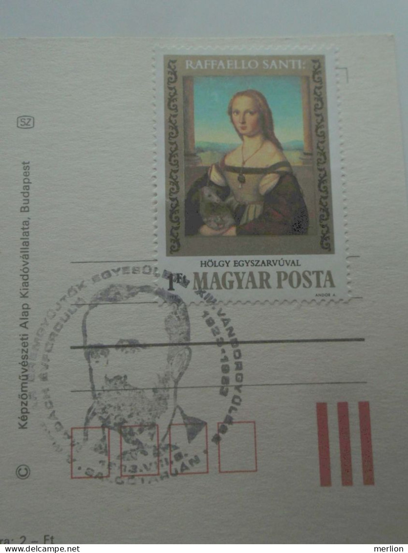 D200763    Hungary   Postcard   Salgótarján  KISZ Iskola- Postmark   Madách Imre 1983 - Marcofilie