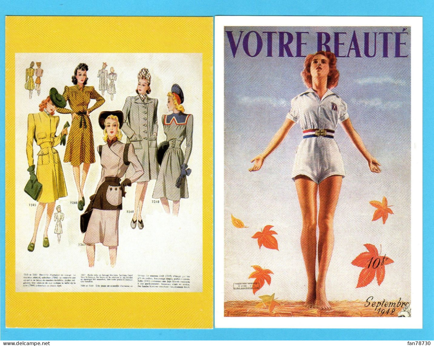 La Mode Féminine En 1942-1944 - CPM X 2 - Frais Du Site Déduits - Mode