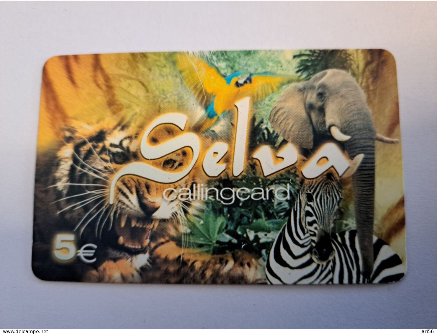 PORTUGAL SELVA ANIMALS /€5,- TIGER/ZEBRA/ELEPHANT  Nice  Fine Used    Prepaid   **16182** - Portogallo