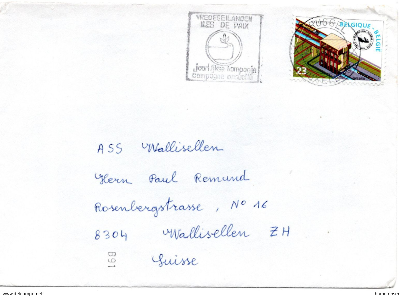 74250 - Belgien - 1985 - 23F Schiffahrt EF A Bf BRUSSEL - ... -> Schweiz - Cartas & Documentos