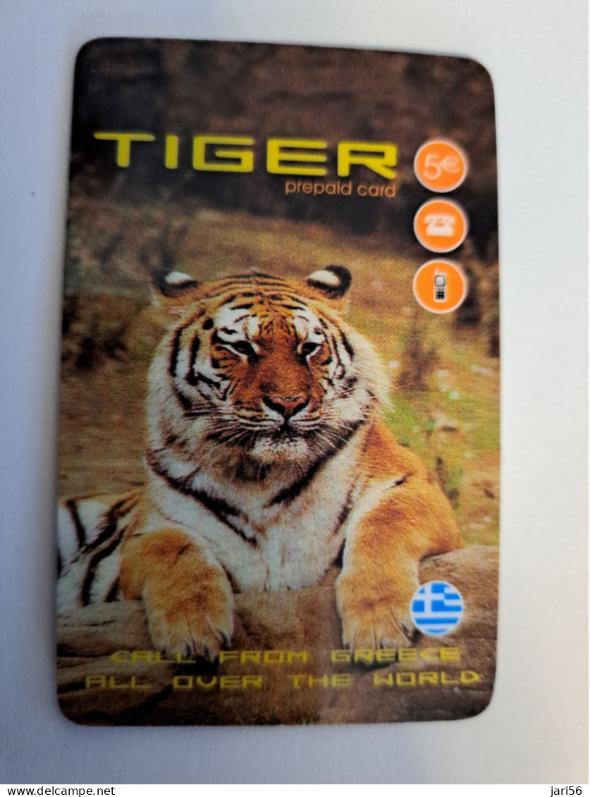 GRIEKENLAND/GREECE / TIGER PPEPAID CARD/ TIGER/ TIGRE    / € 5,-,-       Fine Used Card  **16184 ** - Griechenland