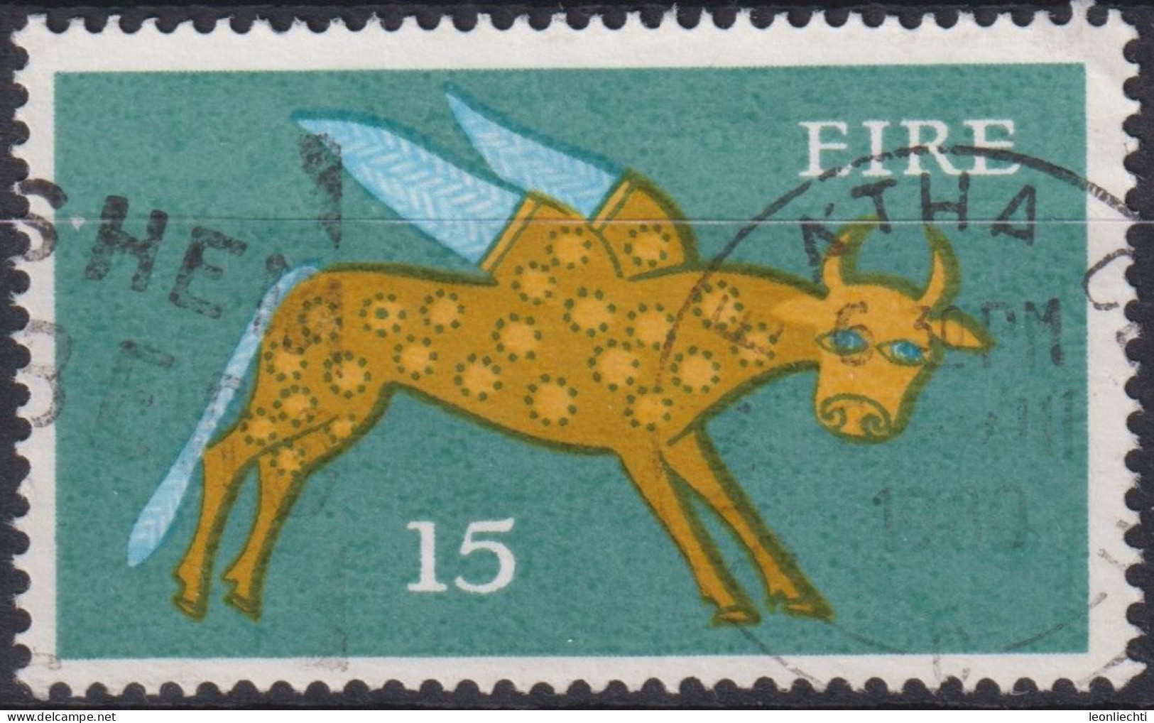 1975 Republik Irland ° Mi:IE 320, Sn:IE 356, Yt:IE 322, Winged Ox, 8th Century, Early Irish Art 1974-83 - Gebraucht