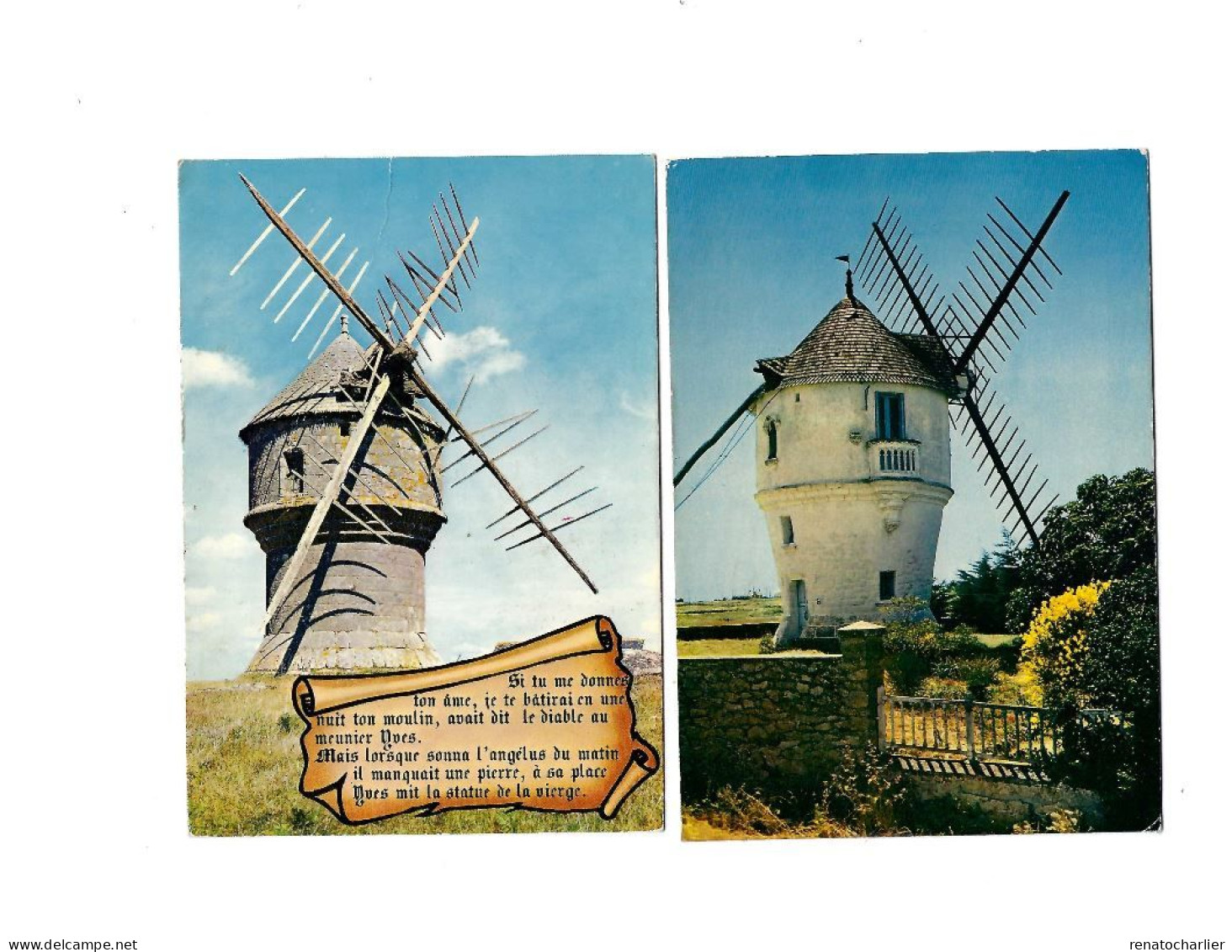 Lot De 8 Cartes Postales "Moulins à Vent". - Verzamelingen & Kavels