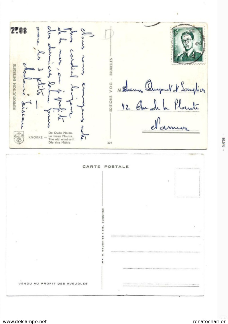 Lot de 8 Cartes postales "Moulins à vent".