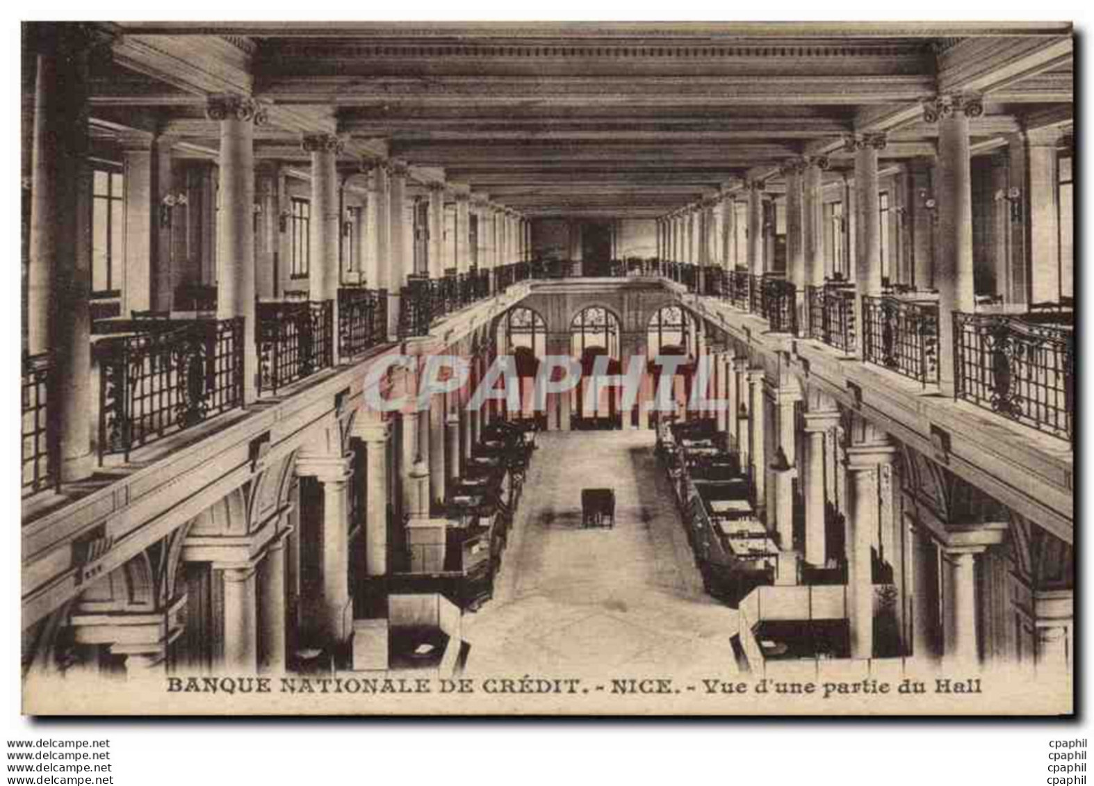 CPA Banque Nationale De Credit Nice Vue D&#39une Partie Du Hall - Banche