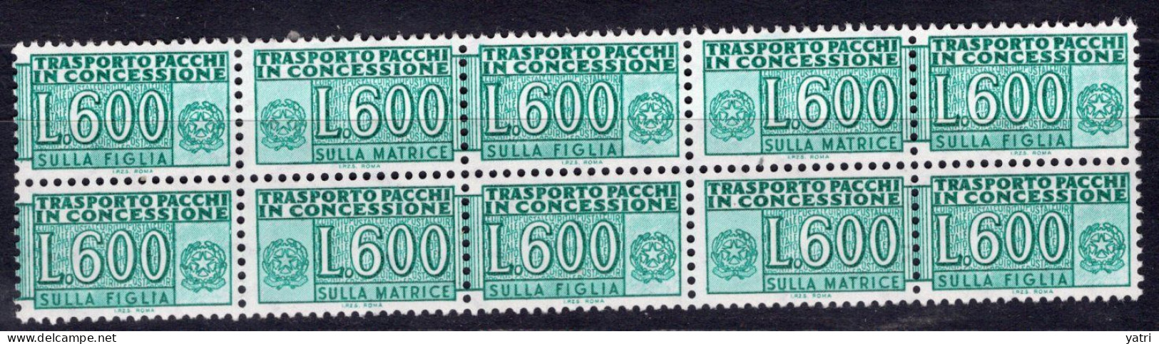 Italia (1979) - Pacchi In Concessione, 600 Lire Fil. Stelle 4° Tipo, Gomma Vinilica, Sass. 20 ** - Consigned Parcels