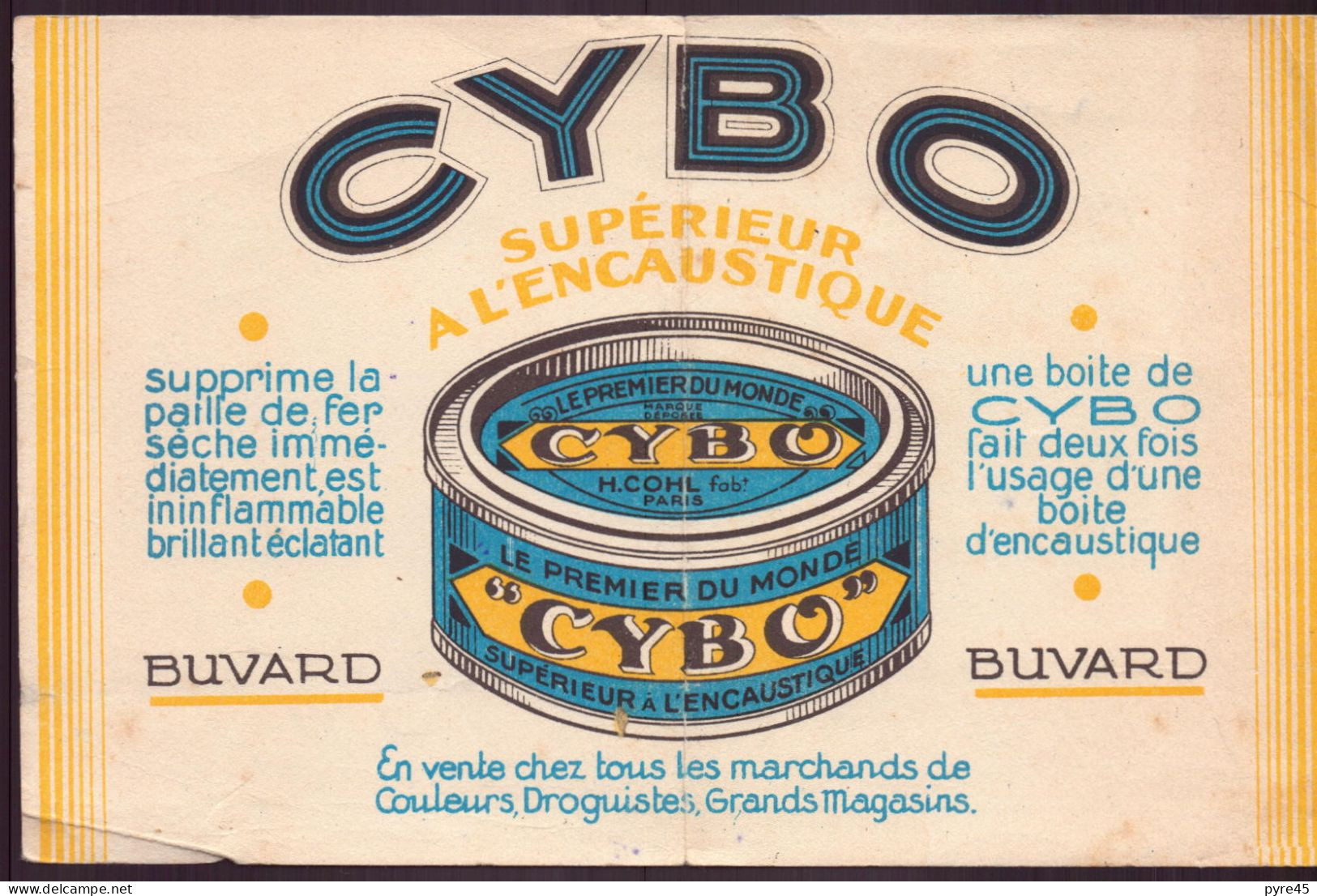 Buvard ( 21.5 X 13.5 Cm ) " Cybo " Supérieur à L'encaustique ( Pliures, Déchirures, écritures ) - Waschen & Putzen