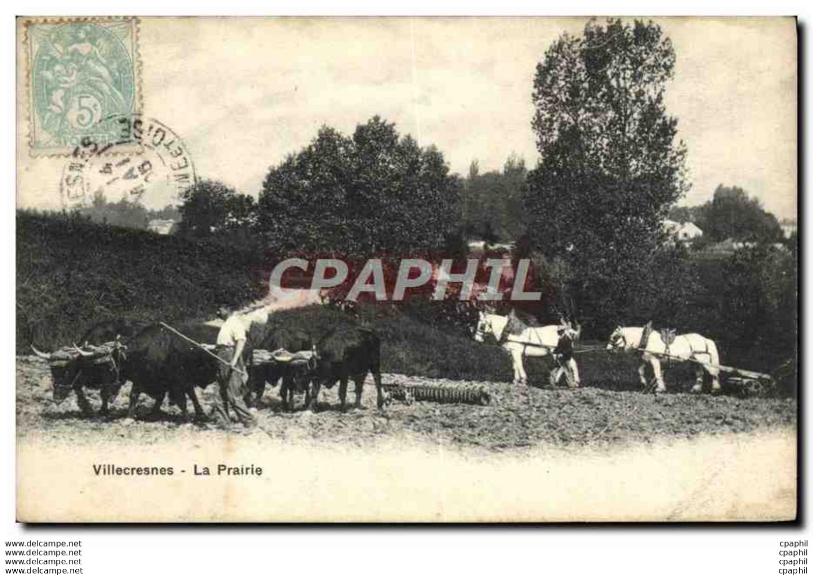 CPA Villecresnes La Prairie Charrue Et Boeufs Paysan TOP - Villecresnes