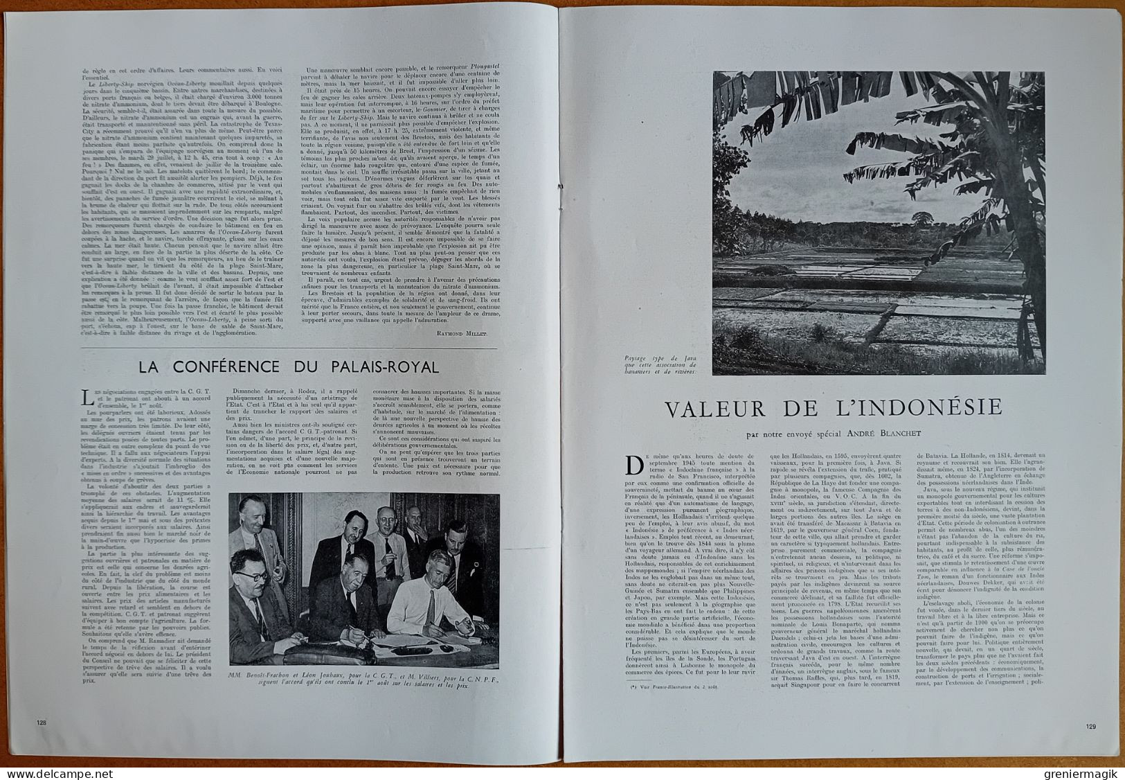 France Illustration N°97 09/08/1947 Catastrophe De Brest/Indonésie/Palestine Exodus-1947/Guides De Haute Montagne - Algemene Informatie