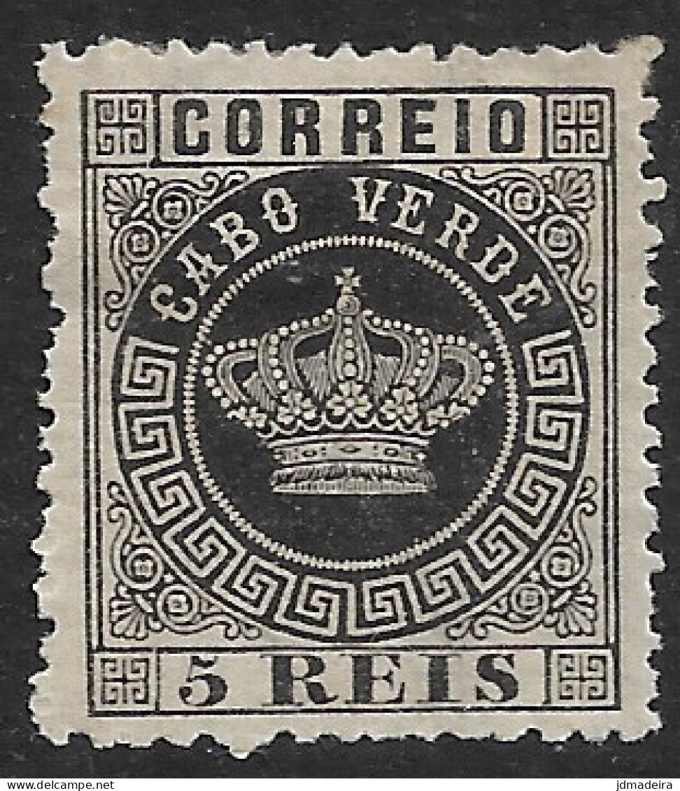 Cabo Verde – 1877 Crown Type 5 Réis Mint Stamp - Cap Vert