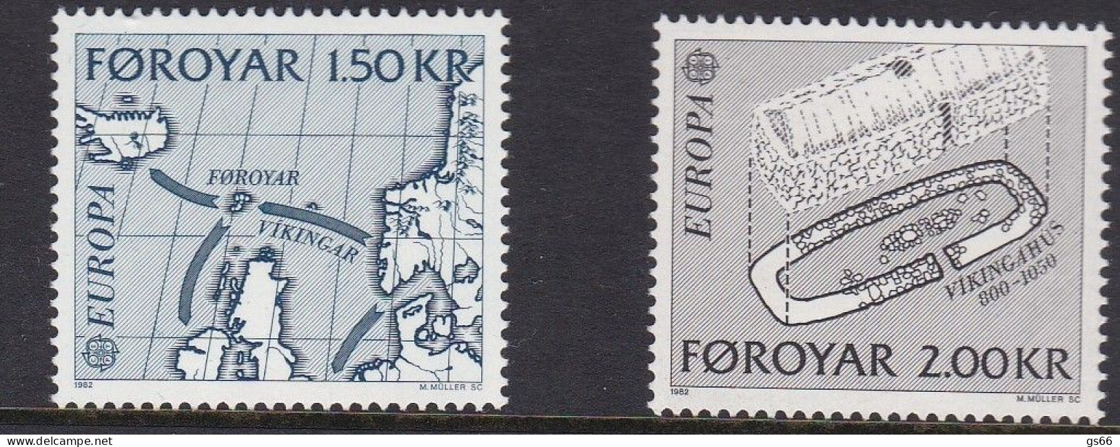 Färöer, 1982,  70/71,  MNH **, Europa: Historische Ereignisse. - Färöer Inseln